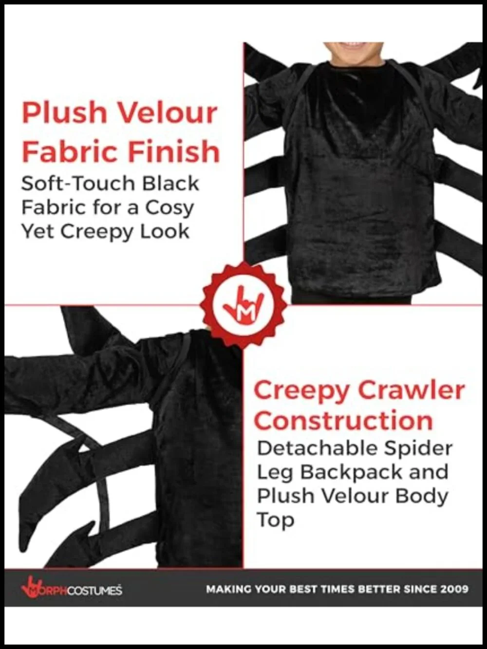 Kids Spider Costume with Backpack Legs - Halloween Fancy Dress
